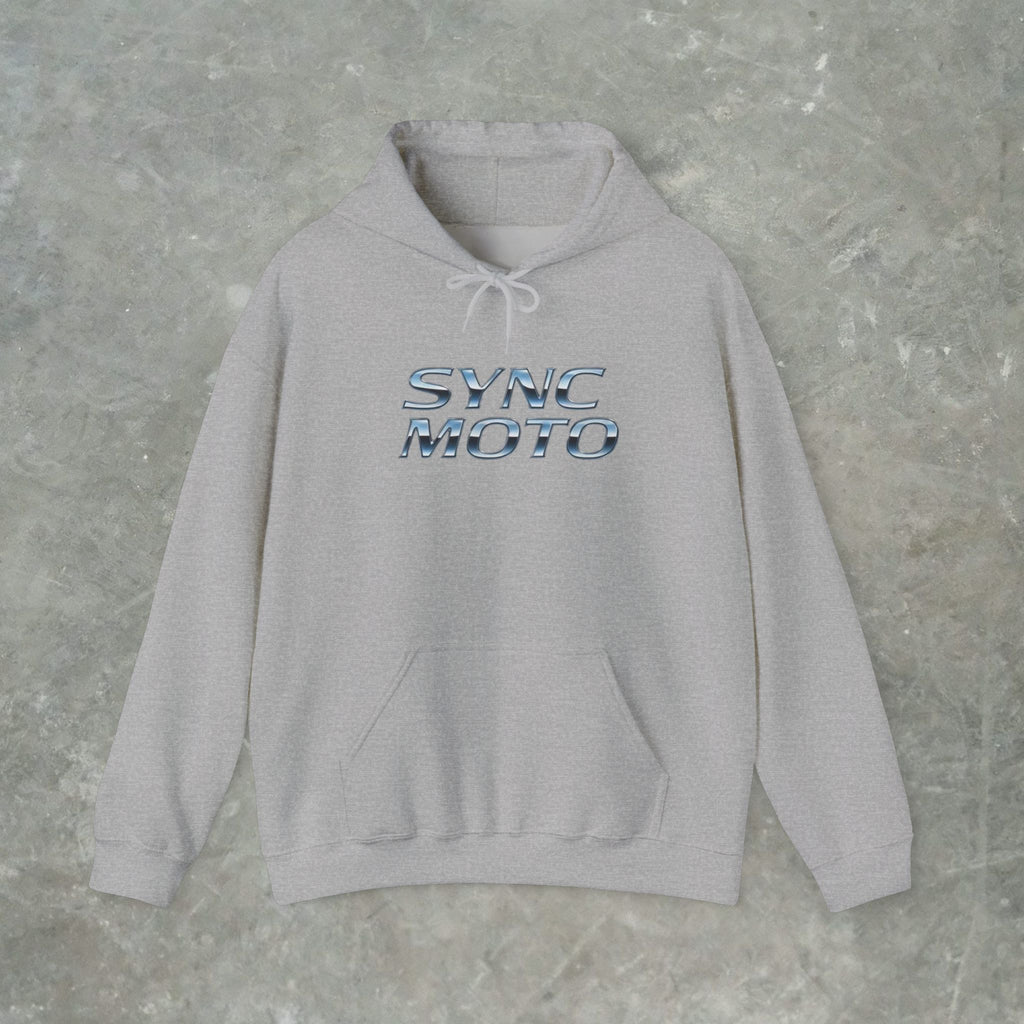 Sync Moto Hoodie — Chrome Racing Logo Streetwear Hoodie