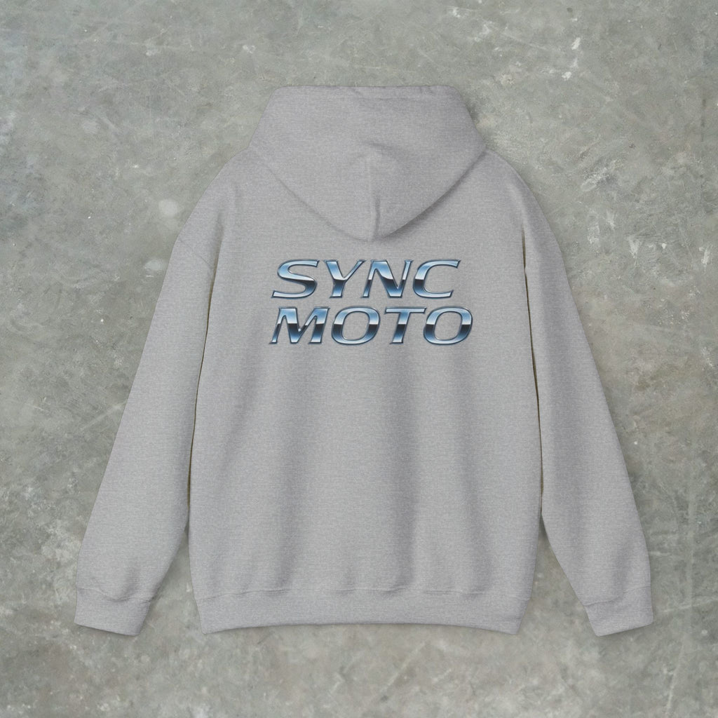 Sync Moto Hoodie — Chrome Racing Logo Streetwear Hoodie
