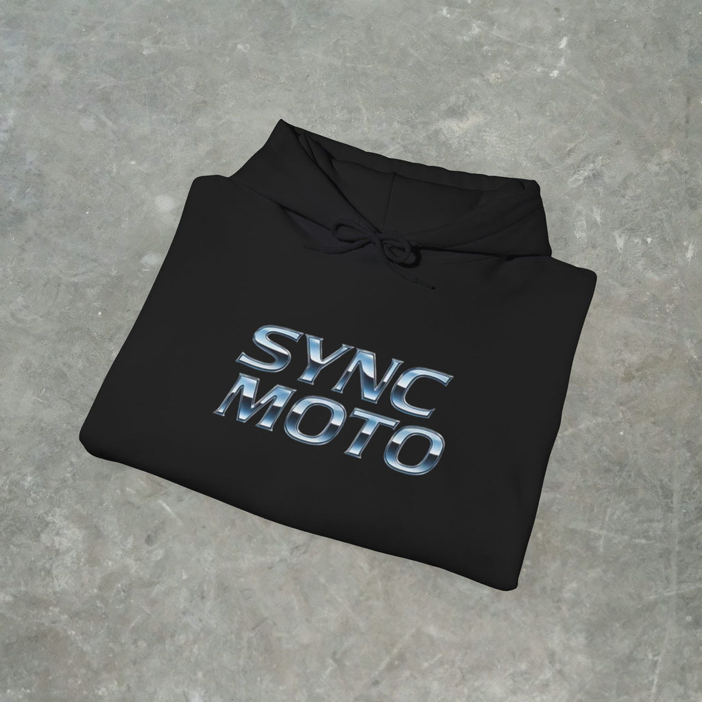Sync Moto Hoodie — Chrome Racing Logo Streetwear Hoodie