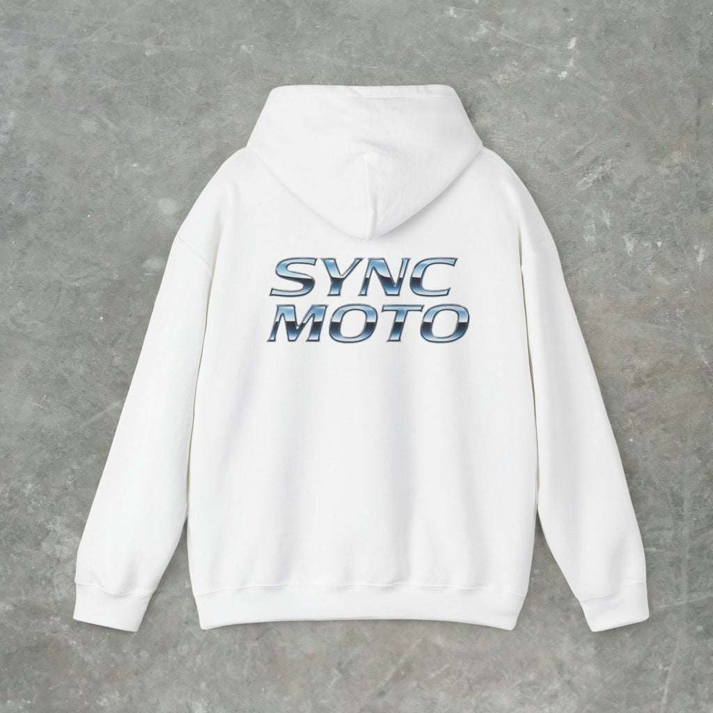 Sync Moto Hoodie — Chrome Racing Logo Streetwear Hoodie