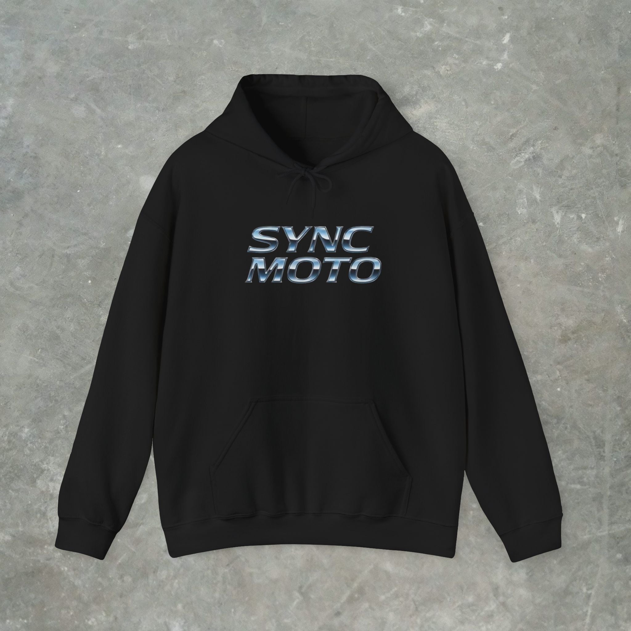 Sync Moto Hoodie — Chrome Racing Logo Streetwear Hoodie